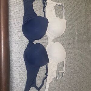 Blue and White Underwire Bras